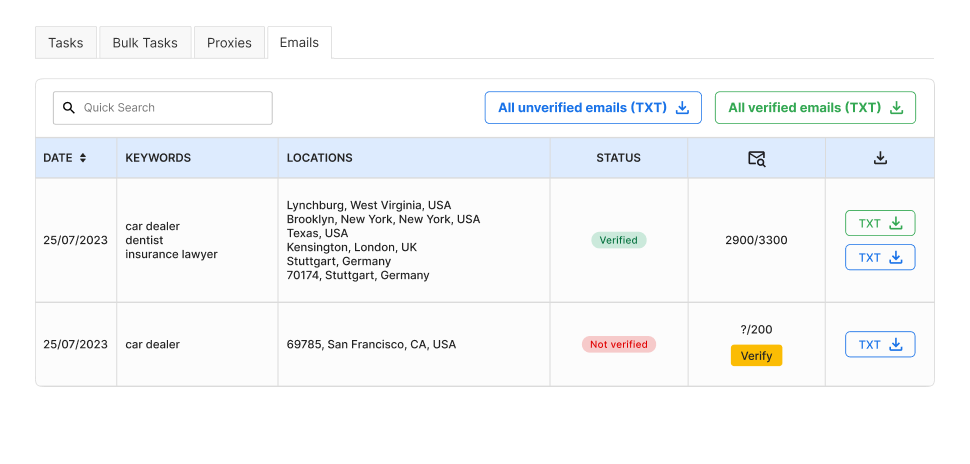 Verify Found <br> Emails